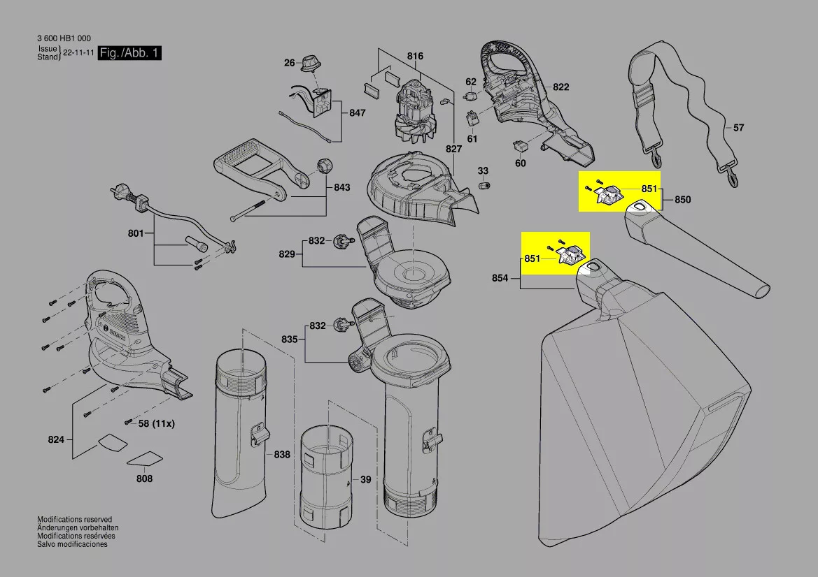verrouillage buse / sac collecteur UniversalGardenTidy Bosch